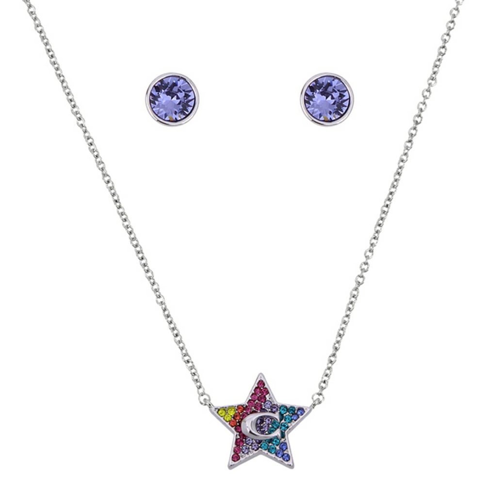 NIB Coach Rainbow Swarovski Set